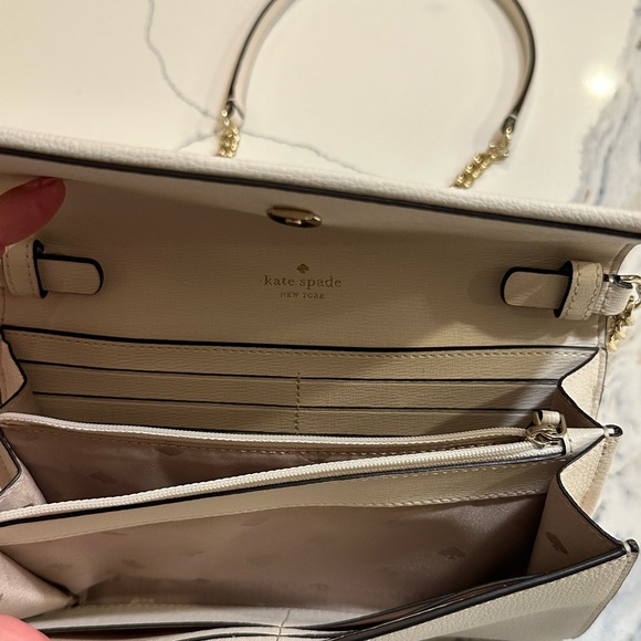 Kate Spade Wild Petal Embroidered Floral Crossbody Chain Wallet EUC - Picture 10 of 13